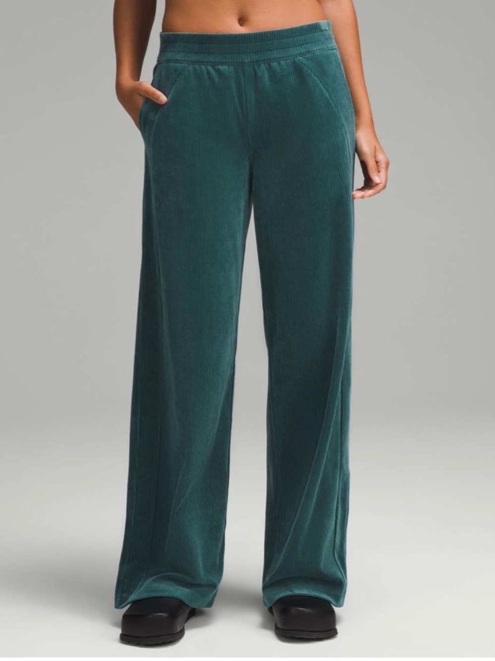 Lululemon Scuba Mid-Rise Wide-Leg Pant *Velvet Cord Storm Teal